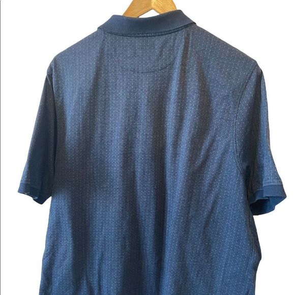 MENS DENVER HAYES Blue Printed Short Sleeve Casual Polo Shirt L - Picture 4 of 8